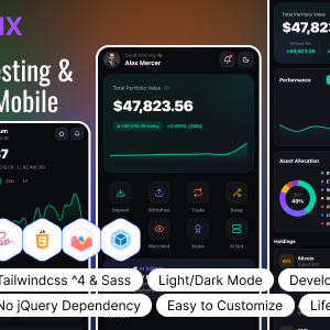 Cryptrix - AI Crypto Investing & Trading PWA Mobile App HTML Template