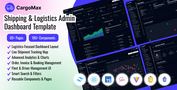 Cargomax – Shipping & Logistics Admin Dashboard React JS Template