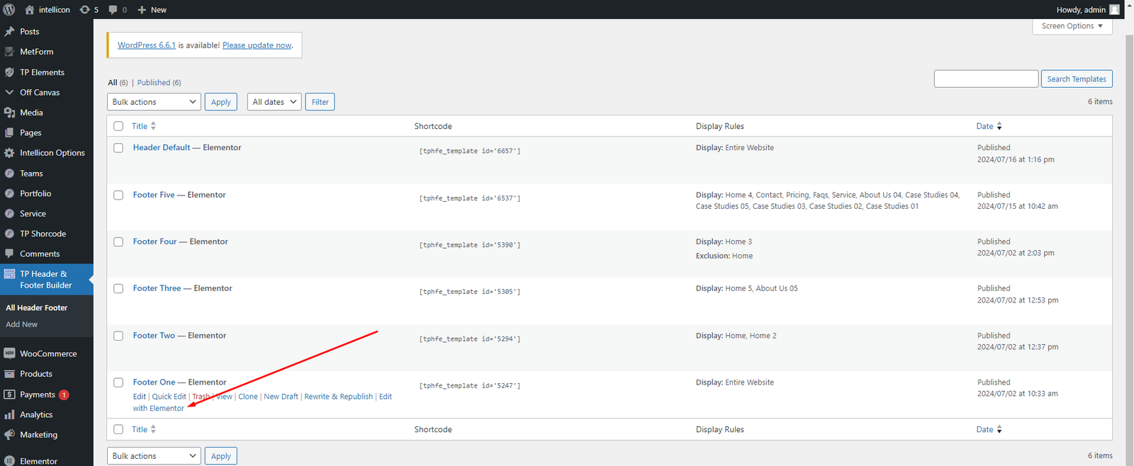Edit Footer