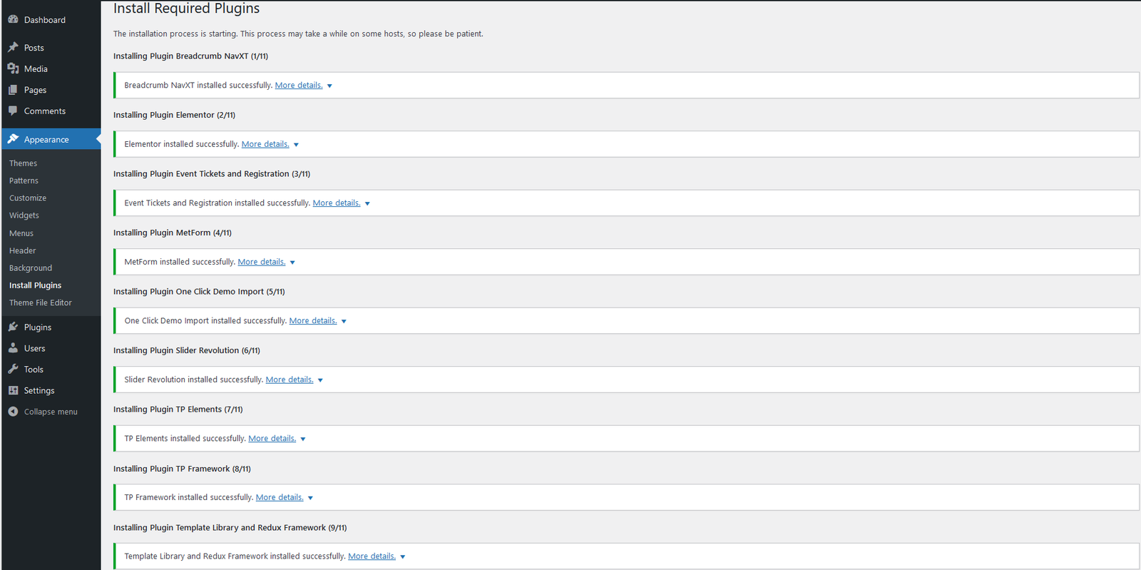 Plugins Installed