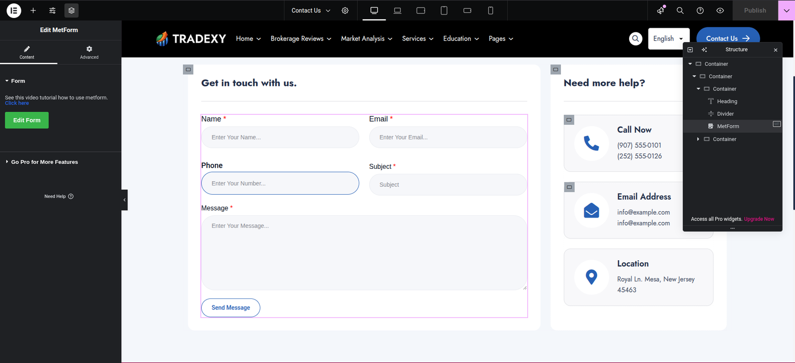 MetForm Setup