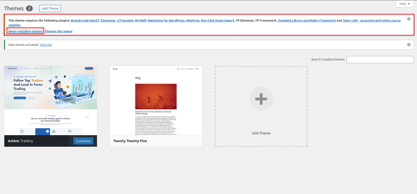 Required Plugins
