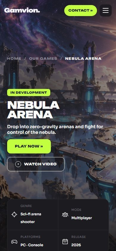 Mobile game page